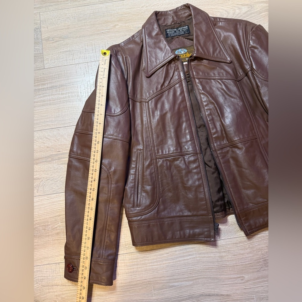 Brazilia by D&H women’s genuine leather jacket, size 42 in rich chocolate brown - Picture 7 of 9